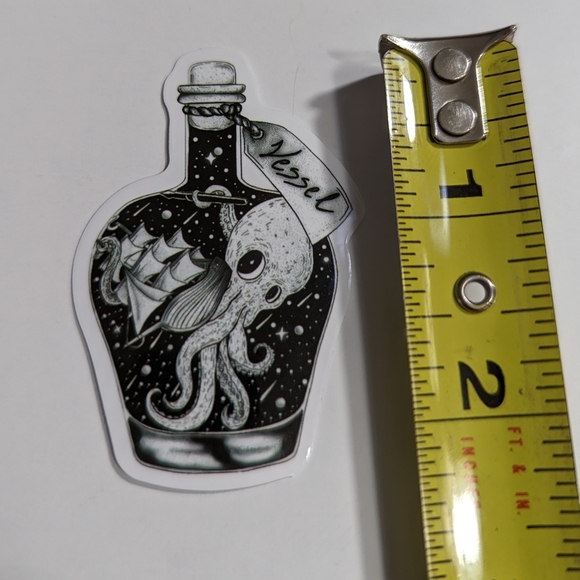 Octopus and ship in a bottle Sticker - Picture 2 of 2
